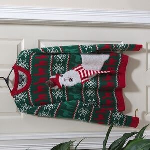 33 Degrees Men's Size XL Ugly Pullover Crew neck Christmas Sweater - Llama